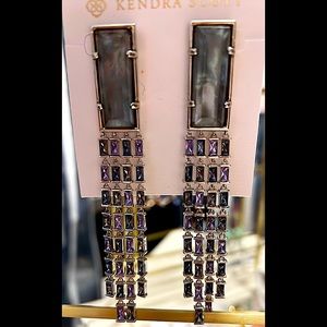 Long Smokey gray Kendra Scott Gabal  earrings. NWOT